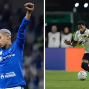 Jogadores de Cruzeiro e Atlético-MG durante clássico mineiro antes das quartas da Copa do Brasil