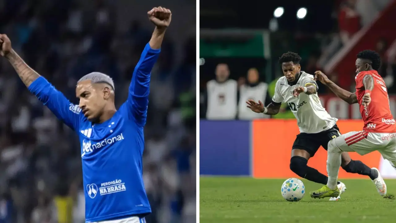 Jogadores de Cruzeiro e Atlético-MG durante clássico mineiro antes das quartas da Copa do Brasil
