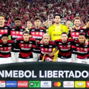 Jogadores do Flamengo durante campanha na Libertadores de 2026