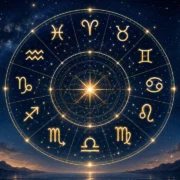 Imagem ilustrativa do horóscopo do dia 08/08/2026, com representação dos 12 signos do zodíaco em composição circular sobre céu estrelado e elementos astrológicos