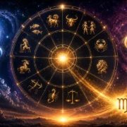 Imagem ilustrativa do horóscopo semanal de 17 a 23 de agosto de 2026, com roda zodiacal e referências simbólicas aos principais movimentos astrológicos da semana
