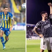 Jogadores de Rosario Central e Corinthians durante a temporada de 2026. As equipes iniciam no Gigante de Arroyito, na Argentina, a disputa por uma vaga nas quartas de final da Copa Libertadores