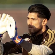 Agustín Rossi durante treinamento do Flamengo no Ninho do Urubu