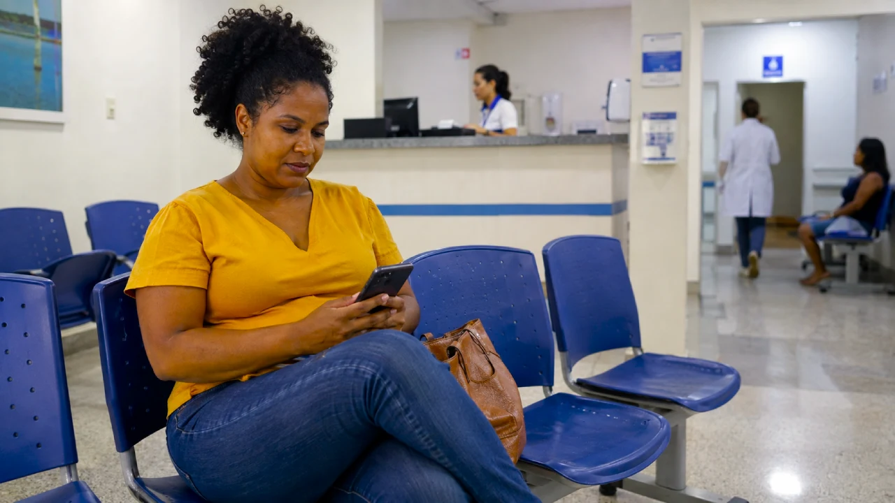 Cuidados com a segurança digital fazem parte da rotina até em momentos de espera, como no uso do celular em hospitais e clínicas.