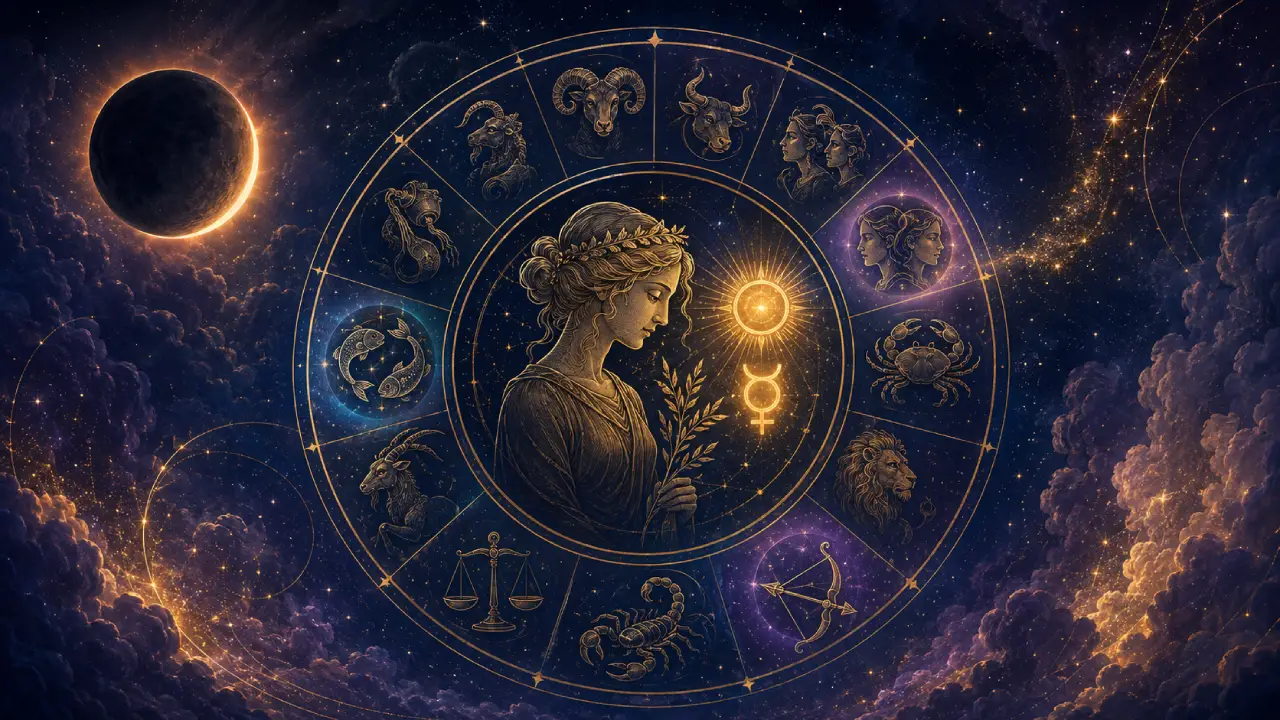 Sol e Mercúrio em conjunção em Virgem com quatro signos em destaque Sol e Mercúrio em conjunção em Virgem com quatro signos em destaque