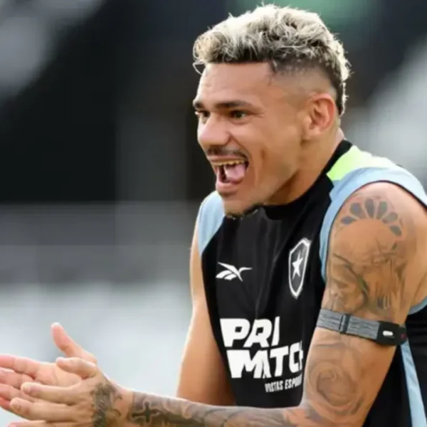 Tiquinho Soares aparece com a camisa do Botafogo durante sua primeira passagem pelo clube. O atacante de 35 anos negocia um retorno ao Glorioso até o fim da temporada
