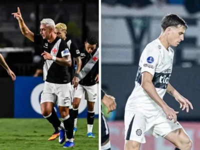 Jogadores do Vasco durante partida em São Januário. O Cruz-Maltino recebe o Olimpia pelo primeiro jogo das oitavas da Copa Sul-Americana, depois de uma vitória para cada equipe nos encontros realizados durante a fase de grupos