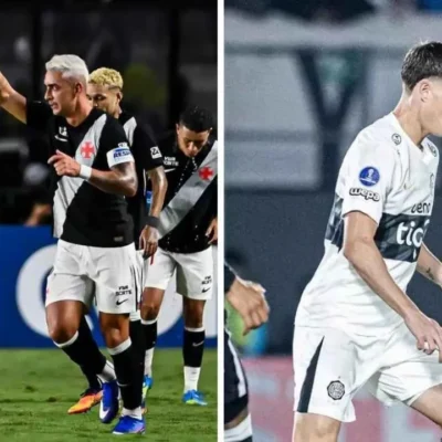 Jogadores do Vasco durante partida em São Januário. O Cruz-Maltino recebe o Olimpia pelo primeiro jogo das oitavas da Copa Sul-Americana, depois de uma vitória para cada equipe nos encontros realizados durante a fase de grupos