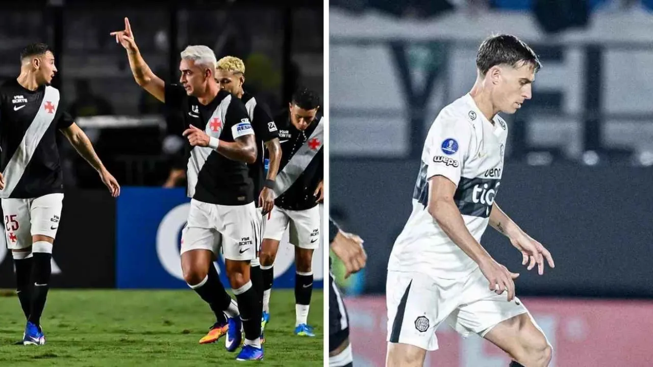 Jogadores do Vasco durante partida em São Januário. O Cruz-Maltino recebe o Olimpia pelo primeiro jogo das oitavas da Copa Sul-Americana, depois de uma vitória para cada equipe nos encontros realizados durante a fase de grupos