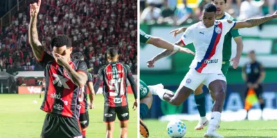 Jogadores de Vitória e Bahia durante clássico Ba-Vi pelo Campeonato Brasileiro