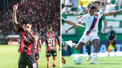 Jogadores de Vitória e Bahia durante clássico Ba-Vi pelo Campeonato Brasileiro