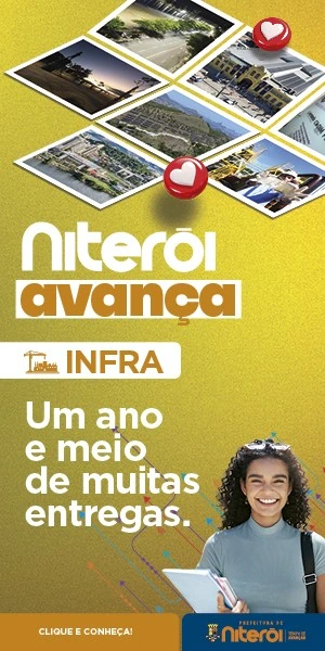 Publicidade da Prefeitura de Niterói sobre um ano e meio de muitas entregas, com foco em ações de infraestrutura