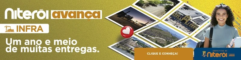 Publicidade da Prefeitura de Niterói sobre um ano e meio de muitas entregas, com destaque para infraestrutura