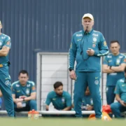 Carlo Ancelotti durante entrevista coletiva da Seleção Brasileira na Austrália