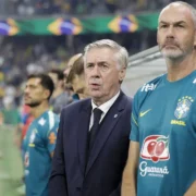 Carlo Ancelotti durante o amistoso entre Brasil e Austrália em Townsville