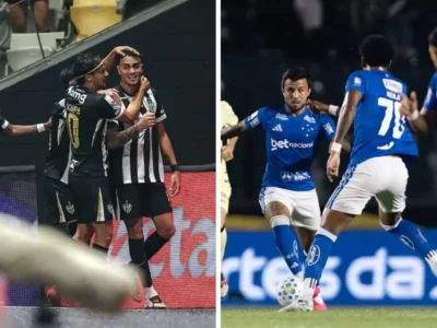 Jogadores de Atlético-MG e Cruzeiro antes da decisão pela Copa do Brasil