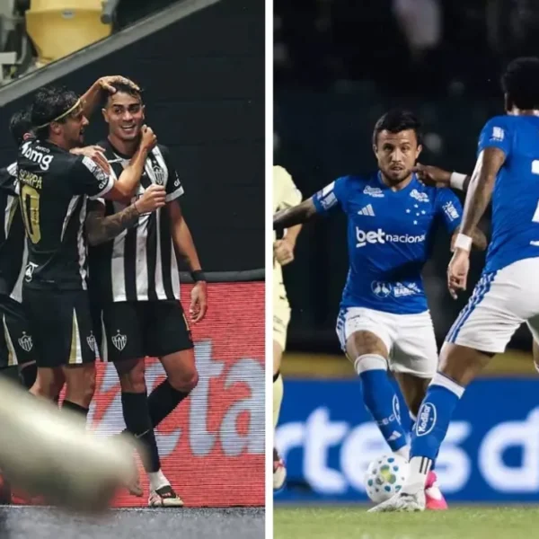 Jogadores de Atlético-MG e Cruzeiro antes da decisão pela Copa do Brasil
