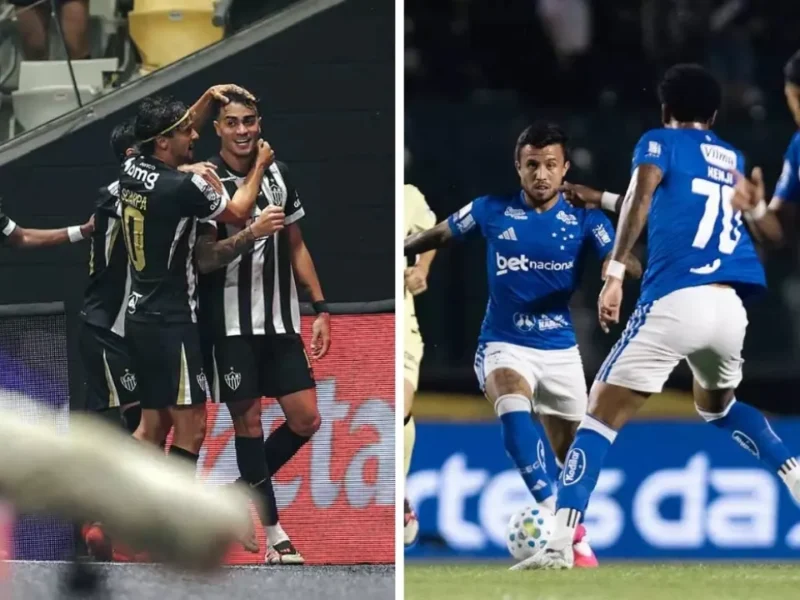 Jogadores de Atlético-MG e Cruzeiro antes da decisão pela Copa do Brasil