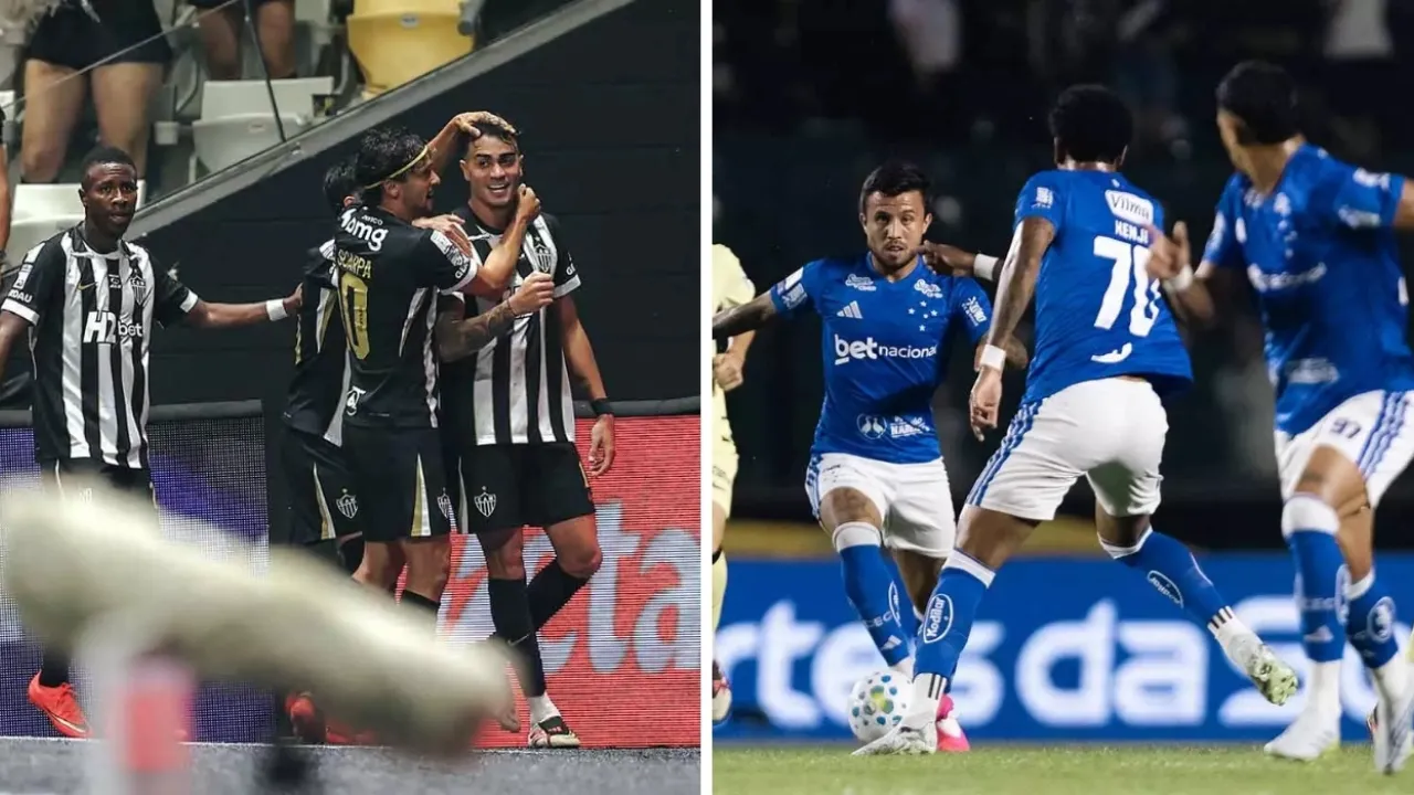 Jogadores de Atlético-MG e Cruzeiro antes da decisão pela Copa do Brasil Jogadores de Atlético-MG e Cruzeiro antes da decisão pela Copa do Brasil