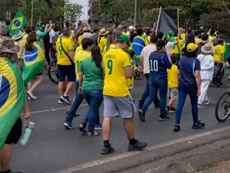 Manifestantes participam de ato de apoiadores de Jair Bolsonaro em Brasília durante o 7 de Setembro