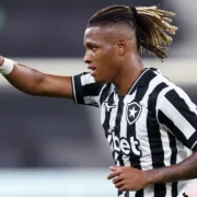 Jogadores do Botafogo comemoram gol na vitória por 3 a 2 sobre o Grêmio no Nilton Santos
