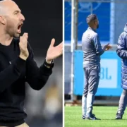 Rodrigo Bellão, do Botafogo, e Felipão, do Grêmio, antes do confronto pelo Campeonato Brasileiro