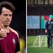 Fernando Diniz e Rafael Lacerda antes de Corinthians x Chapecoense pela 26ª rodada do Brasileirão