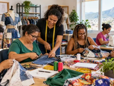 Oficina de moda sustentável e criação têxtil em curso gratuito de Itaboraí
