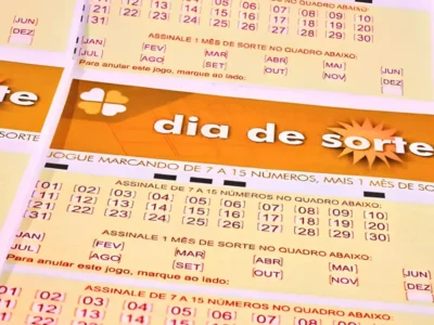 Imagem com volantes da modalidade lotérica Dia de Sorte, em reportagem com resultado dos números sorteados no Concurso 1288 de quarta-feira, 02/09, bem como prêmios de todas as faixas de acerto, com análises econômicas, financeiras e lotéricas do somatório do total de apostas realizadas, com base na arrecadação da modalidade, dando a necessária transparência à destinação do dinheiro das apostas