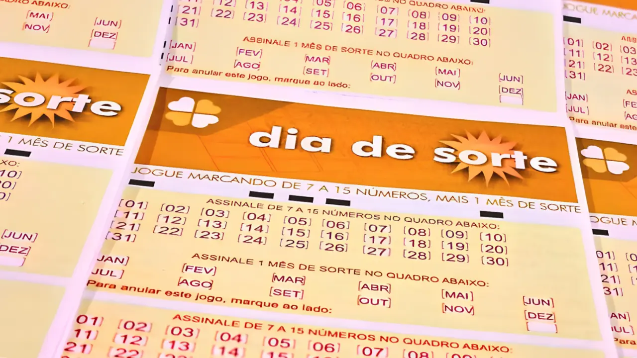 Imagem com volantes da modalidade lotérica Dia de Sorte, em reportagem com resultado dos números sorteados no Concurso 1288 de quarta-feira, 02/09, bem como prêmios de todas as faixas de acerto, com análises econômicas, financeiras e lotéricas do somatório do total de apostas realizadas, com base na arrecadação da modalidade, dando a necessária transparência à destinação do dinheiro das apostas