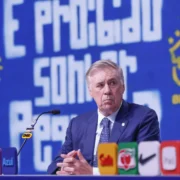 Carlo Ancelotti durante anúncio da convocação da Seleção Brasileira para o início do ciclo da Copa do Mundo de 2030