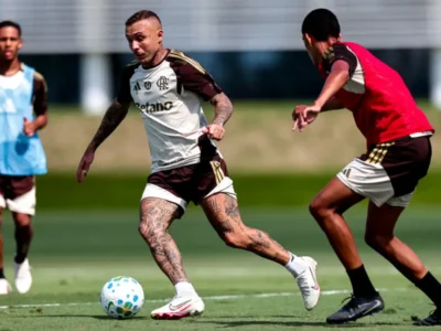 Everton Cebolinha em atuação pelo Flamengo durante a temporada de 2026