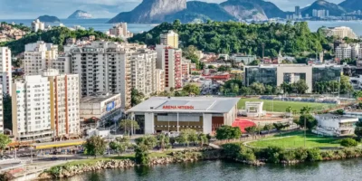 Arena Niterói, em São Domingos, que receberá a Finalíssima de Futsal 2026 com Brasil, Argentina, Espanha e Portugal
