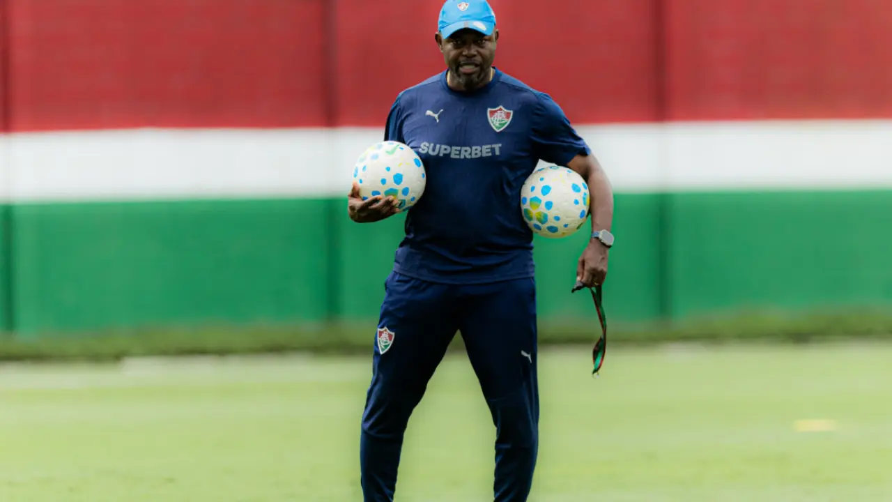 Marcão durante treinamento do Fluminense na preparação durante a Data Fifa