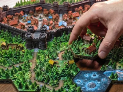 Mapa 3D criado no Master of Realms com terrenos modulares