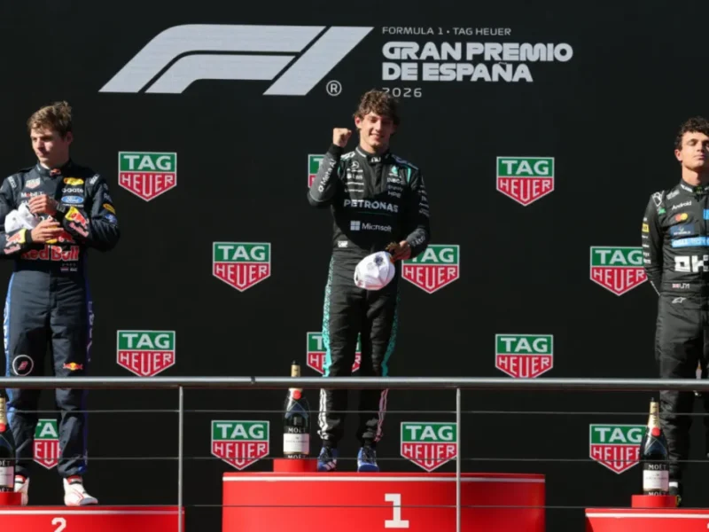 Kimi Antonelli durante vitória no GP da Espanha de Fórmula 1 no Madring