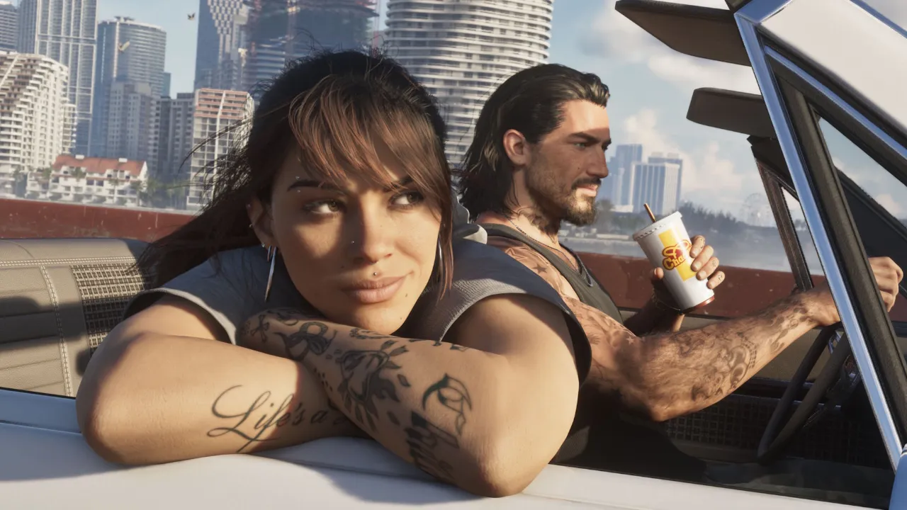 Cena do gameplay de GTA 6 apresentado em especial distribuído pela Netflix Cena do gameplay de GTA 6 apresentado em especial distribuído pela Netflix