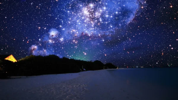 Céu estrelado sobre paisagem noturna no horóscopo de 6 de setembro de 2026