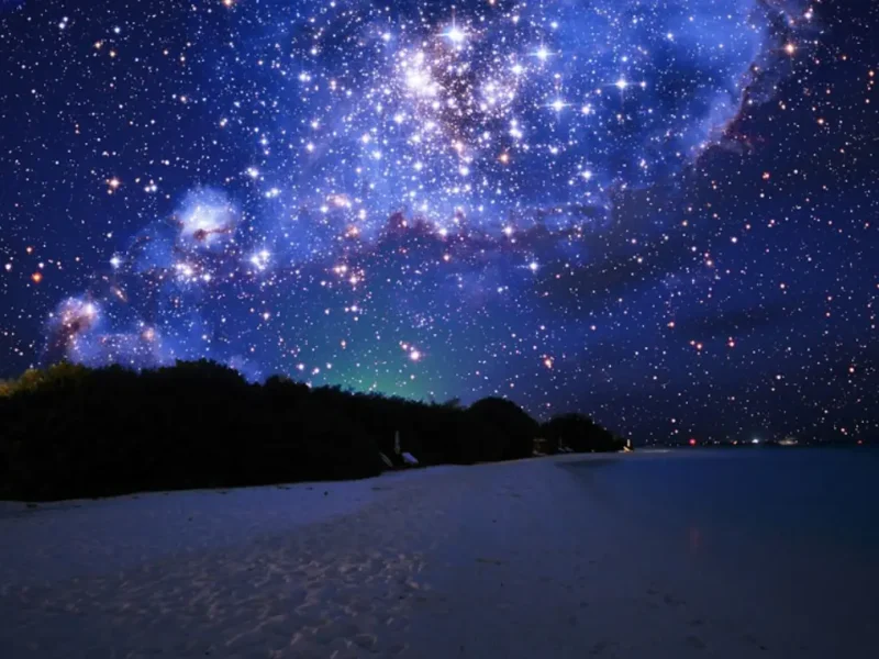 Céu estrelado sobre paisagem noturna no horóscopo de 6 de setembro de 2026