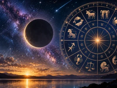 Horóscopo semanal de 7 a 13 de setembro de 2026 com roda zodiacal e Lua Nova