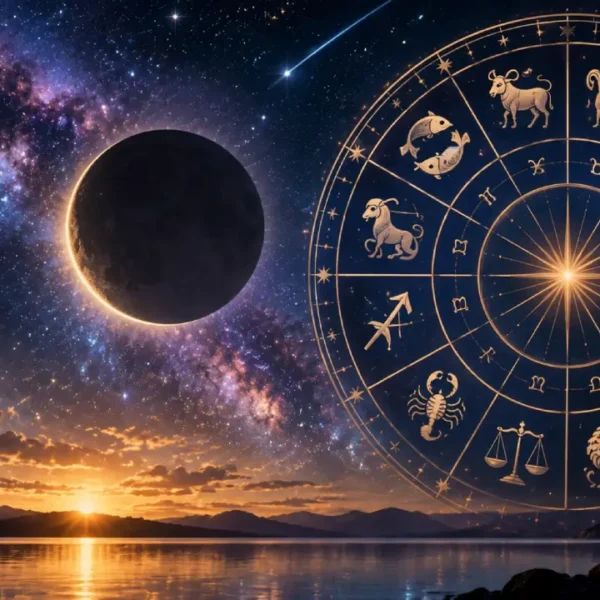 Horóscopo semanal de 7 a 13 de setembro de 2026 com roda zodiacal e Lua Nova
