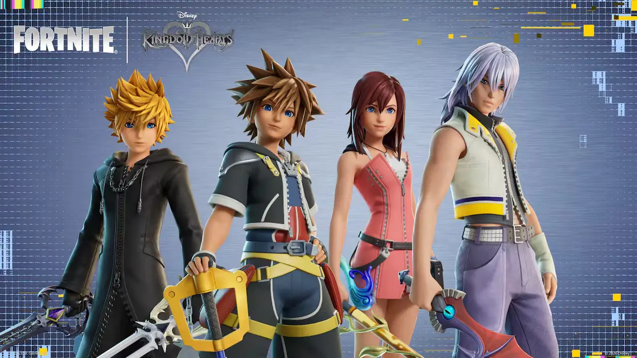 Sora, Riku, Kairi e Roxas aparecem na colaboração de Kingdom Hearts com Fortnite. Sora, Riku, Kairi e Roxas aparecem na colaboração de Kingdom Hearts com Fortnite.