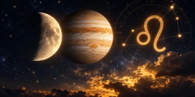 Lua e Júpiter em Leão em conjunção no céu astrológico de setembro de 2026