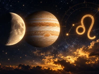 Lua e Júpiter em Leão em conjunção no céu astrológico de setembro de 2026