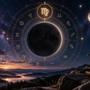 Lua Nova em Virgem de setembro de 2026 com roda zodiacal