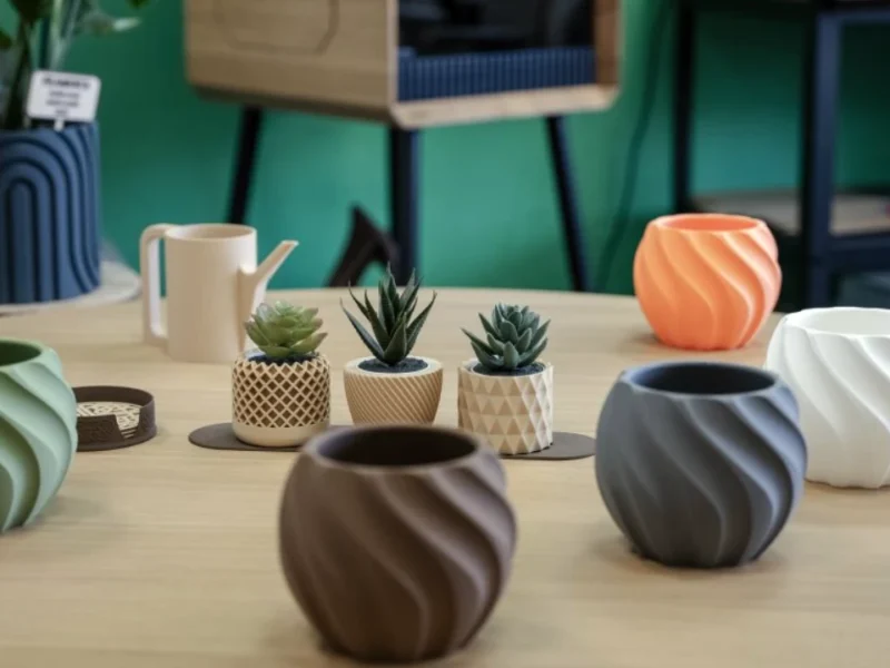 Vasos e objetos impressos em 3D com Prusament PLA Lightweight
