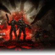 Marcus Fenix e Dominic Santiago em arte de Gears of War: E-Day.