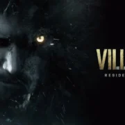 Arte oficial de Resident Evil Village com o logotipo do jogo em destaque.