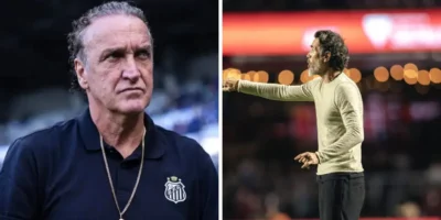 Técnicos de Santos e Atlético-MG antes do confronto pelas quartas de final da Sul-Americana 2026