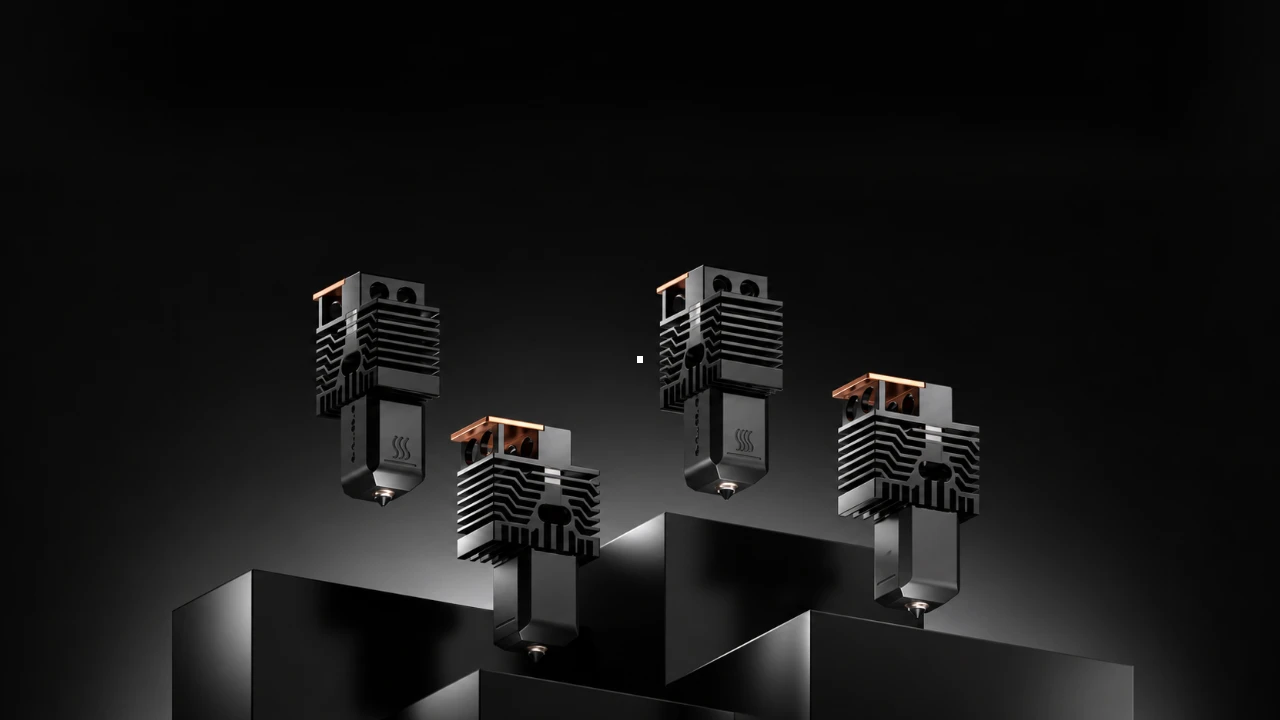 Quatro hotends Liber de alto fluxo desenvolvidos para a Snapmaker U1.